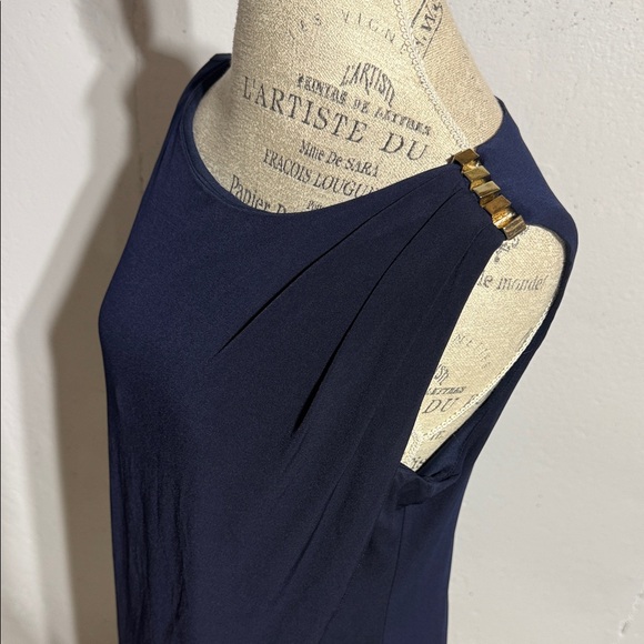 Jessica London Elegant Dark Blue Midi Dress - Picture 2 of 14